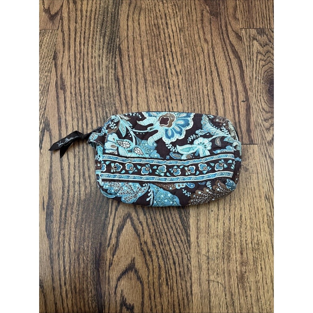 VERA BRADLEY Retired Java Blue Quilted Zipper Pouch Y2K